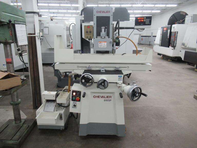 Chevalier FSG-818SP Hand Feed Surface Grinder, 2-Axis SONY DRO, Micro- Feed, Coolant Pump and Tank