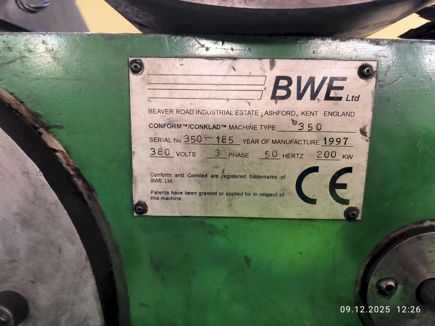 BWE 350/200 COPPER & BRASS CONTINUOUS EXTRUSION/CONFORM/CONCLAD LINE