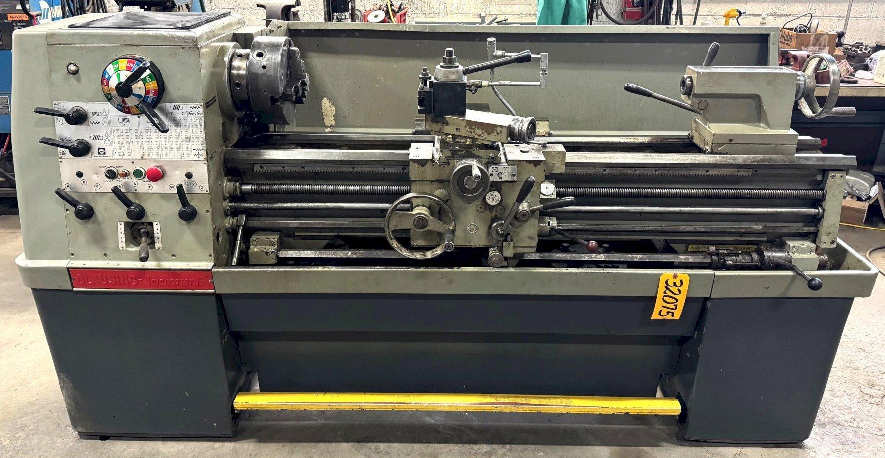 15" x 50" Clausing Colchester Lathe, Inch/mm, 2000 RPM, 7-1/2 HP