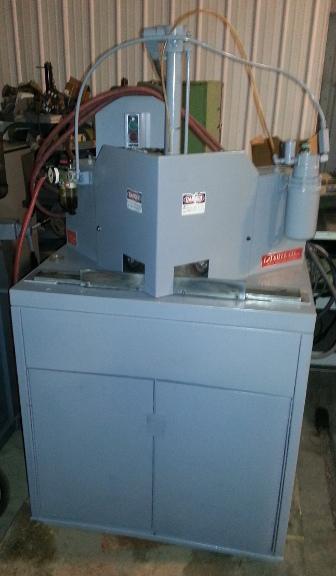 (1) PREOWNED LETARTE COMPANY DOUBLE MITRE SAW, MODEL EM11KA, S/N 058570