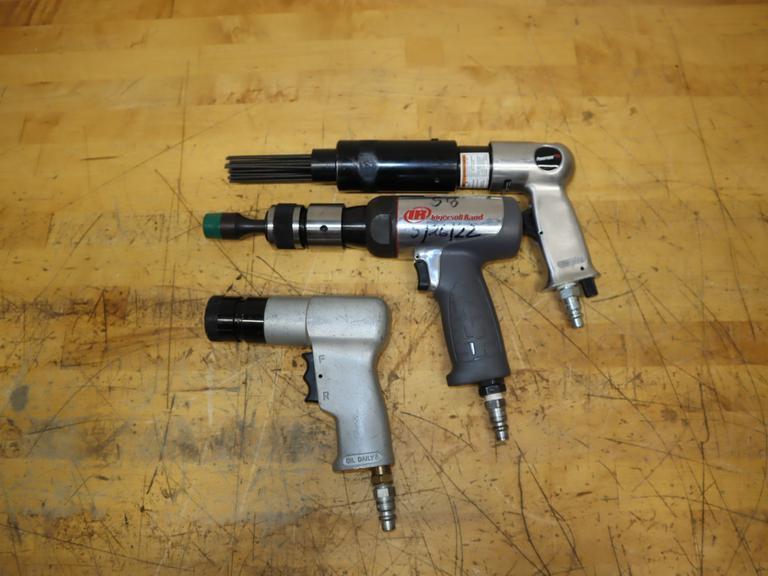 Assorted Pneumatics Lot | Spin Rivet Nut Tool , Needle Scaler, Air Hammer- Auction Item