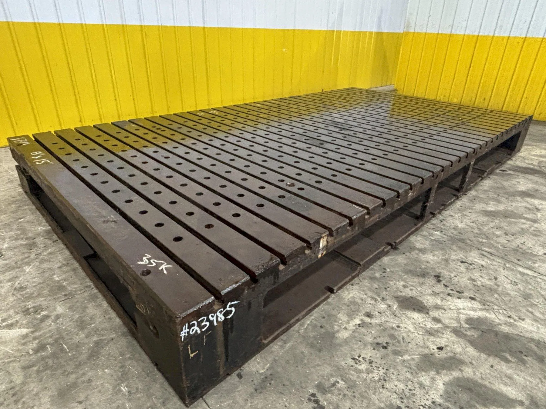 15' X 8' X 17" HIGH T-SLOTTED BOLSTER , FLOOR PLATE / LAYOUT TABLE