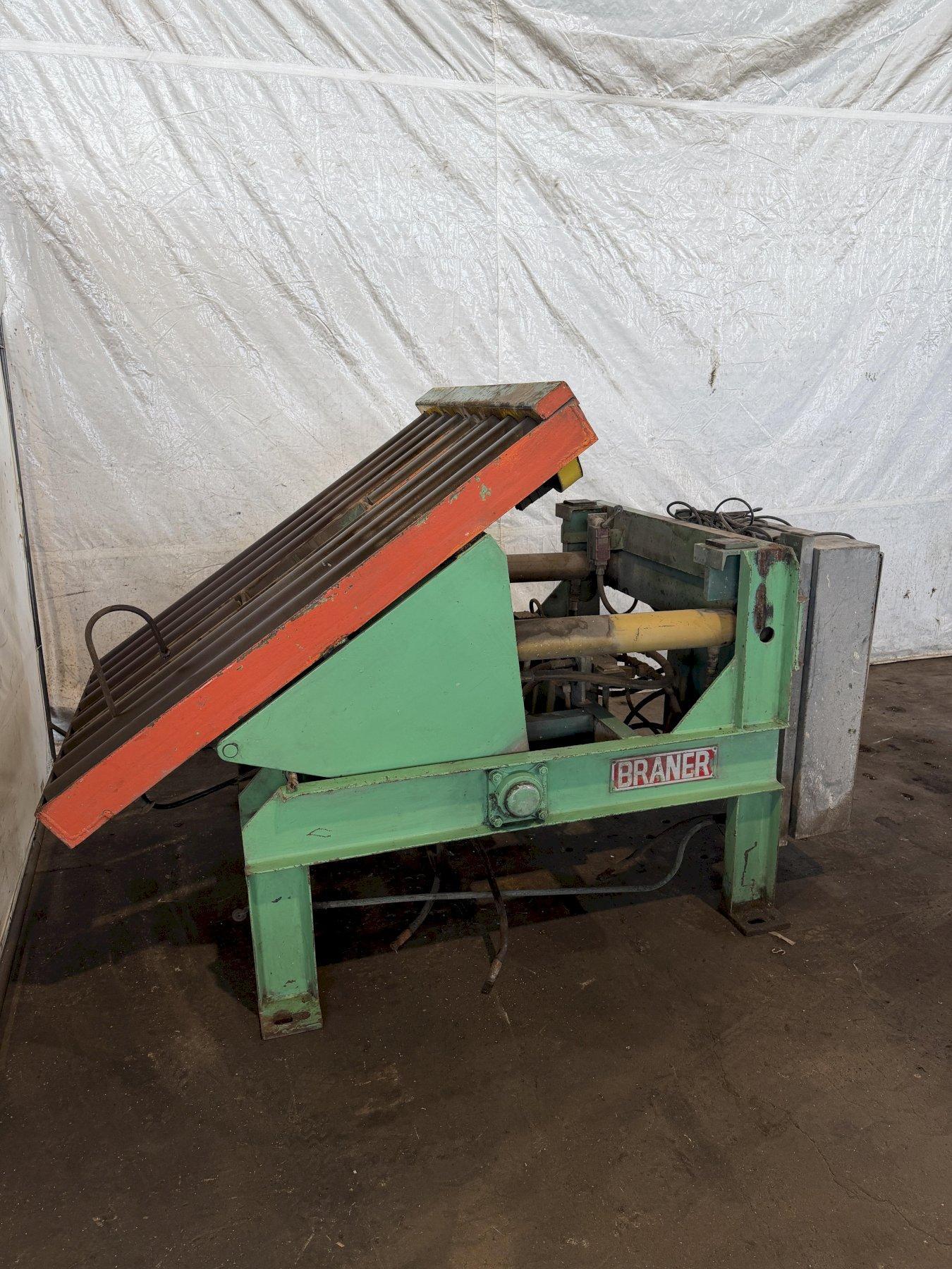 6,000 LB X 48" LBS BRANER HYDRAULIC DOWNLAYER TABLE. STOCK # 0435626