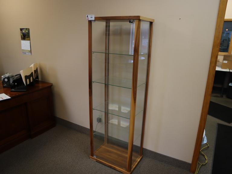 Glass Shelving Display Case with Lock and Key- Auction Item