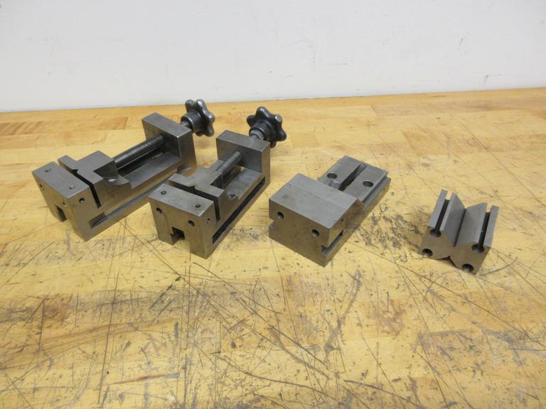 Tool Makers Precision Vises 3", 2.5", 2625" Widths, and 2.75" x 2.5" x 1.75" Vee Block- Auction Item