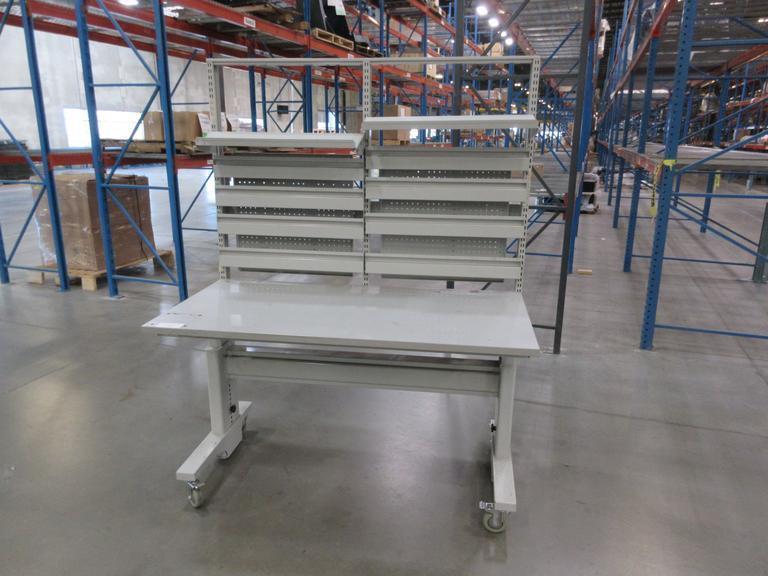 Work Bench, Heavy Duty Metal with Adjustable Shelving, Portable- Auction Item