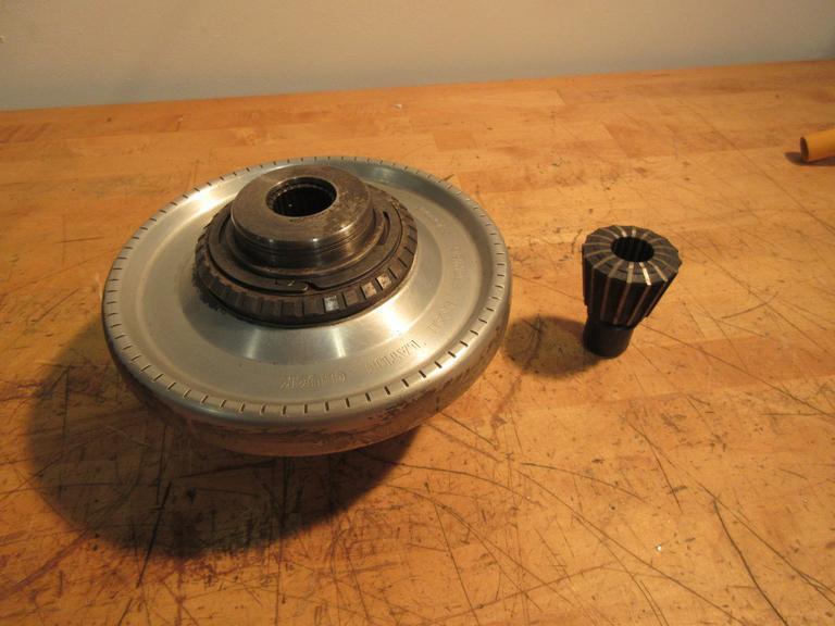 Jacobs Spindle Nose Lathe Chuck w/ 7/8" & 1-3/16" Rubber Collets With Hardinge 8050 Standard Thread- Auction Item