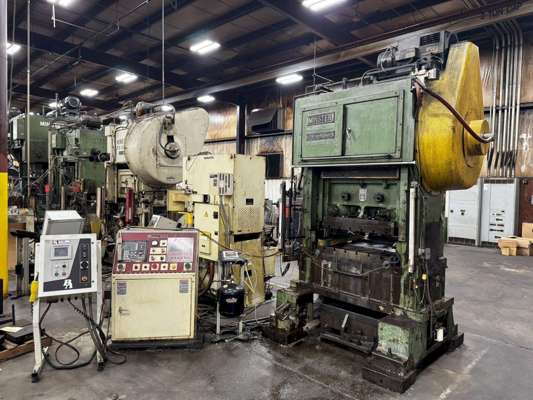 75 TON MINSTER P2-75-42 PIECE MAKER STRAIGHT SIDE HIGH SPEED PRESS. STOCK # 0882925