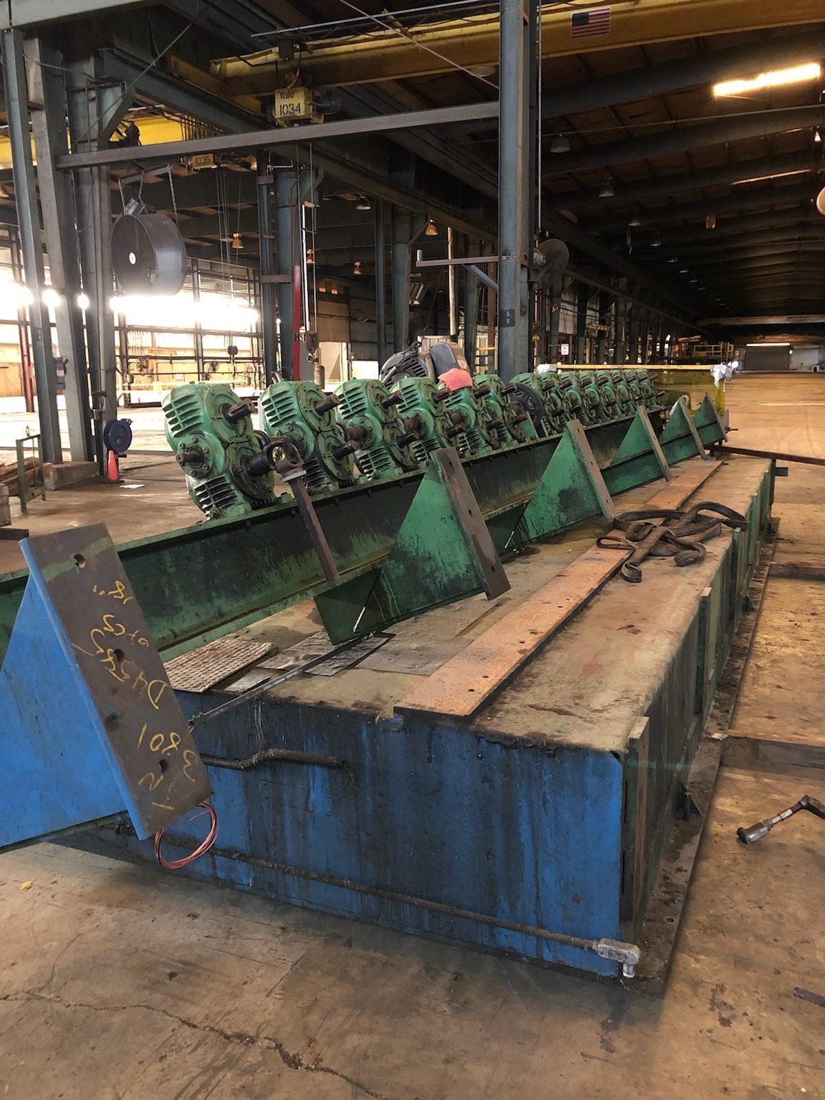 14 STAND GILLFORD -HILL ROLLFORMER BASE WITH CONE DRIVE GEAR BOXES. STOCK # 0207722
