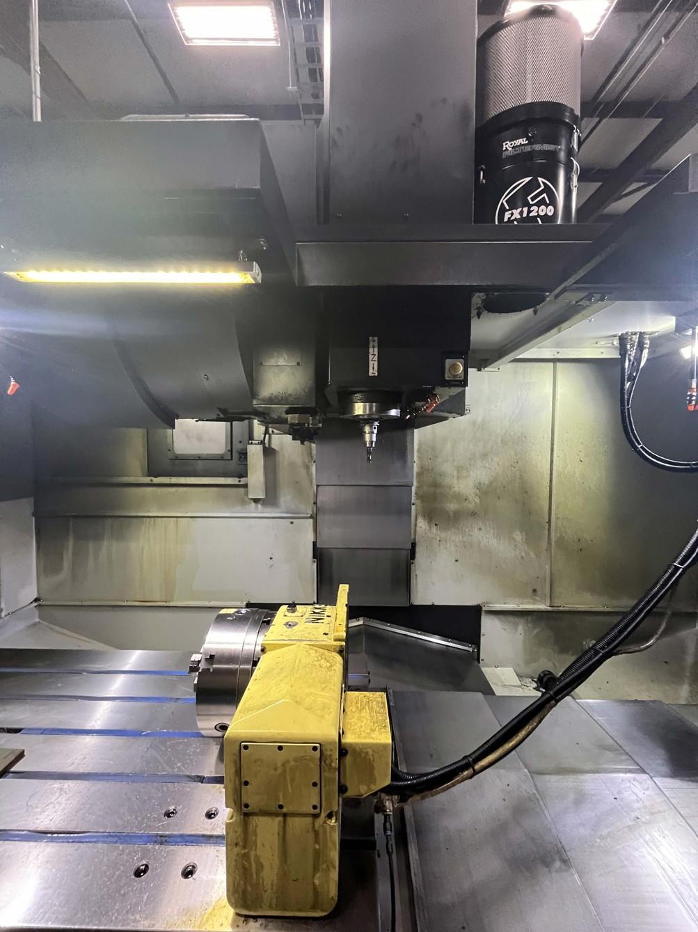 Doosan DNM750-II Vertical Machining Center w/ Fanuc I Series Plus Control, Lyndex Nikken CNC260LFA-M Rotary Table w/ Tailstock, LNS Turbo Magnetic Chip Conveyor, Through Spindle Coolant (290 PSI), Royal Filter Master FX1200 Mist Collector, Hydcool Chiller, OMI-2T Renishaw Auto-Work Piece Measurement, Renishaw Probe, Doosan Tool Load Monitoring, AI Contour Control (AICC) 200 Blocks, Embedded Ethernet, Transformer