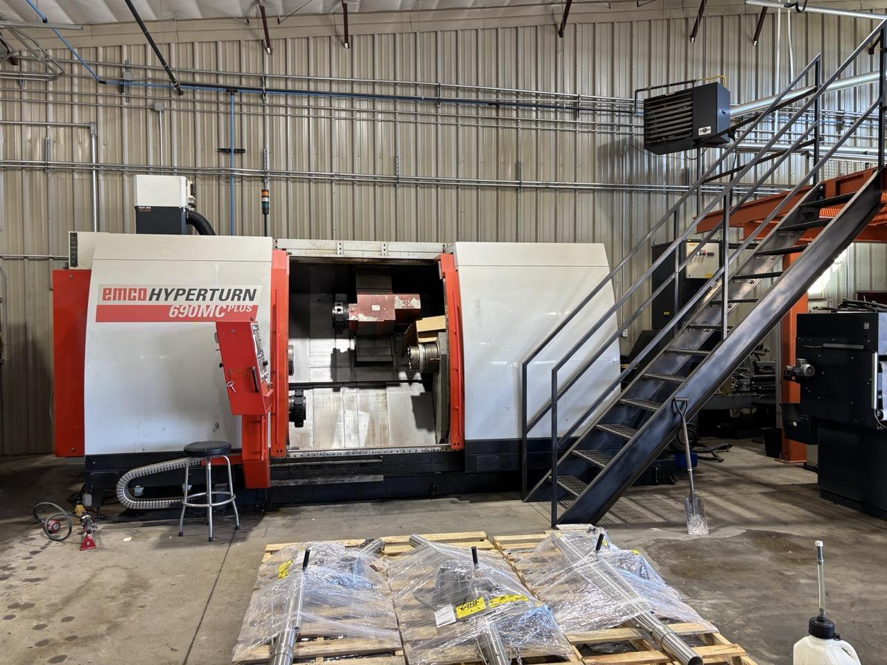Emco Hyperturn 690MC Plus Twin Turret CNC Lathe, 2004 – Sub-Spindle