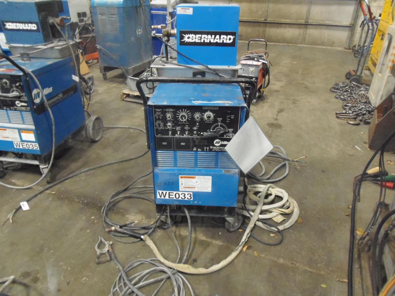 MILLER SYNCROWAVE 250 TIG WELDER, COOLER, GUN, CART