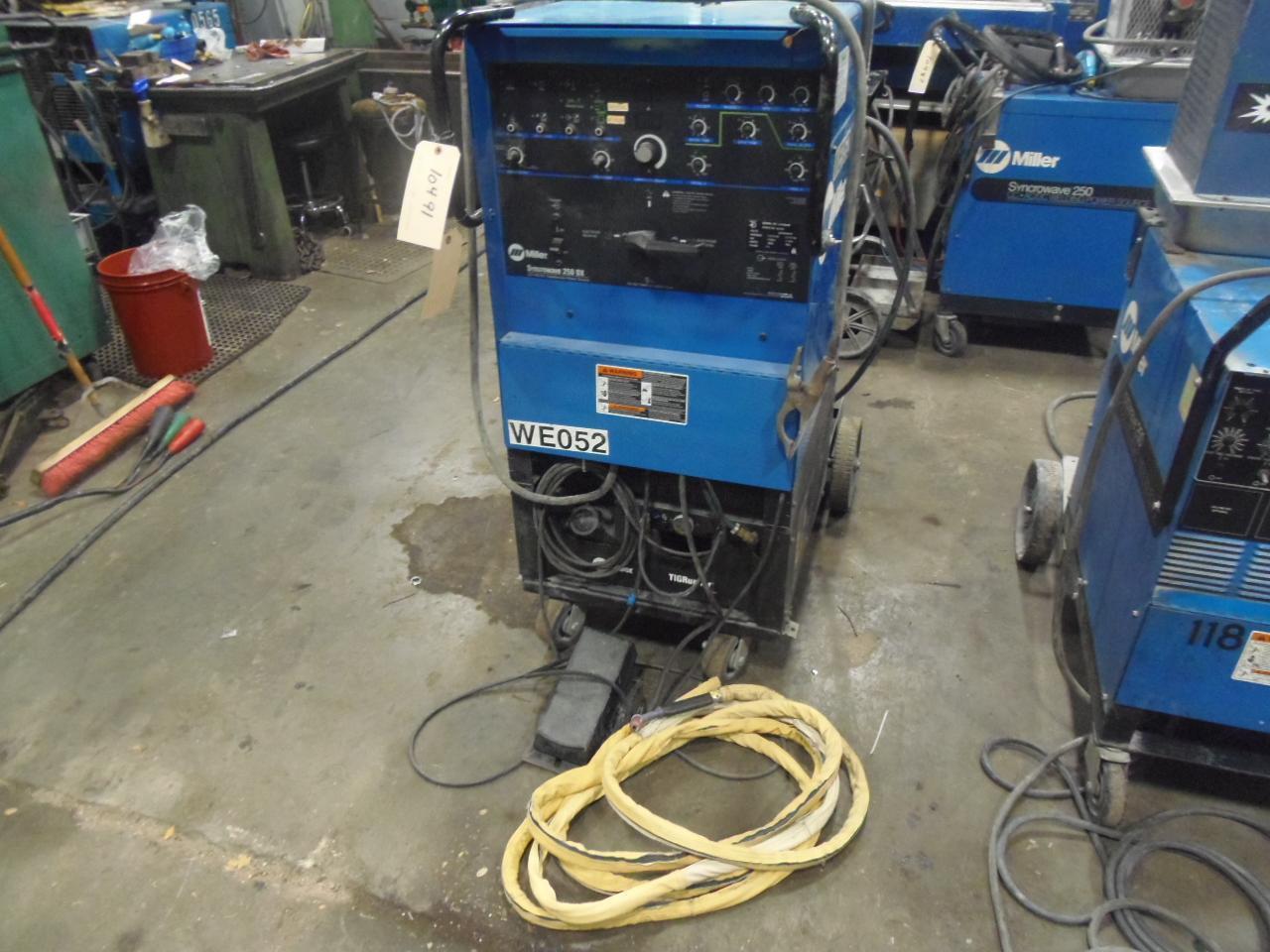 MILLER TIG WELDER, SYNCROWAVE 250 DX, MILLER COOLER, CART, GUN