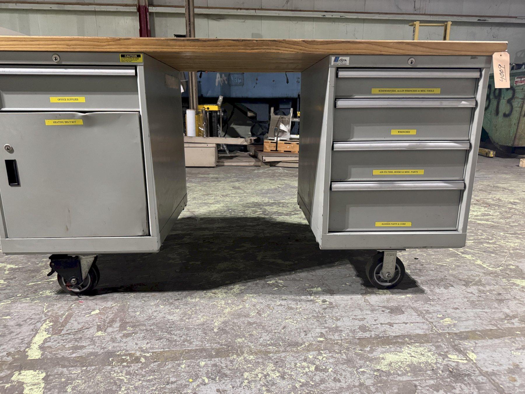 Lista Workbench, 1 Cabinet, 5 Drawers, on Casters, Wood Top, 72