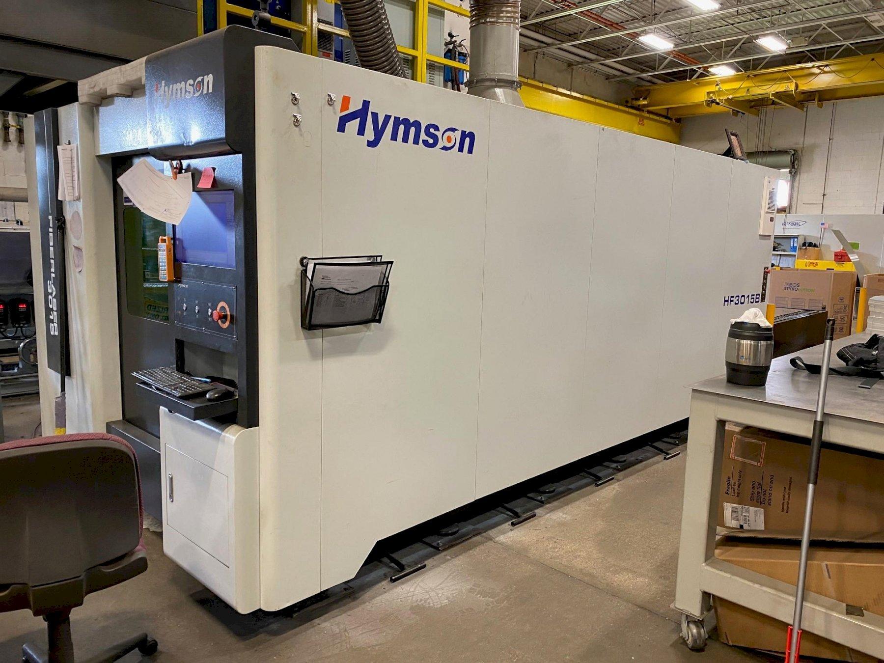 USED HYMSON 5' X 10' 3,000 WATT FIBER OPTIC LASER MODEL HF3015B, Stock# 11011, Year: 2018
