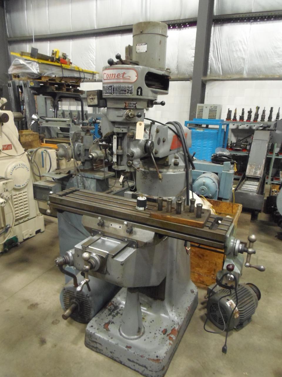 COMET VERTICAL MILL, 9 x 42 TABLE, POWER FEED, 2 HP, BELT PULLEY