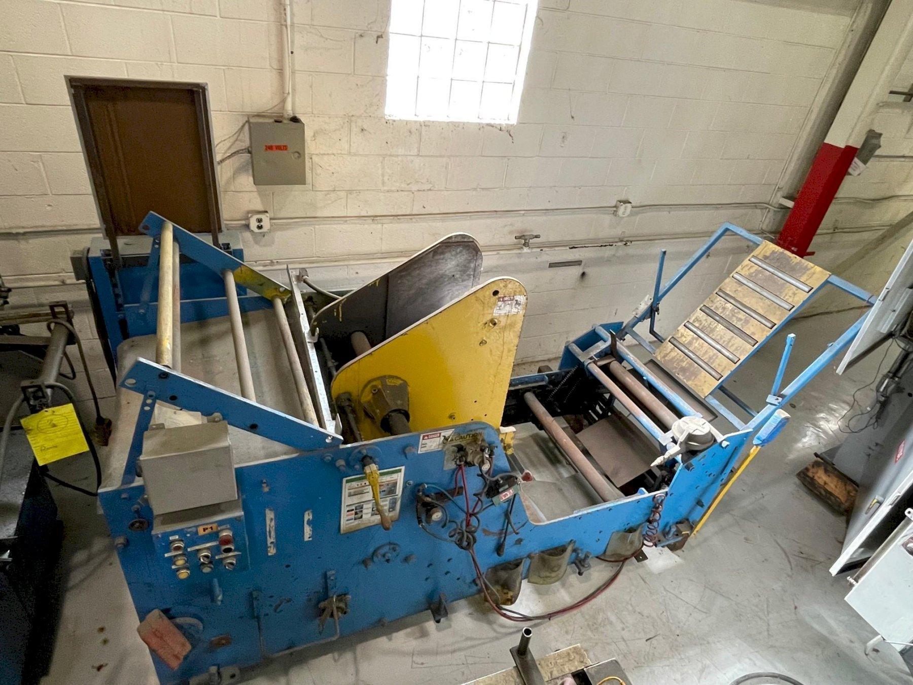 8000 Lbs. ROWE Coil Cradle, 20" Max Coil Width, 60" max O.D., powered payout