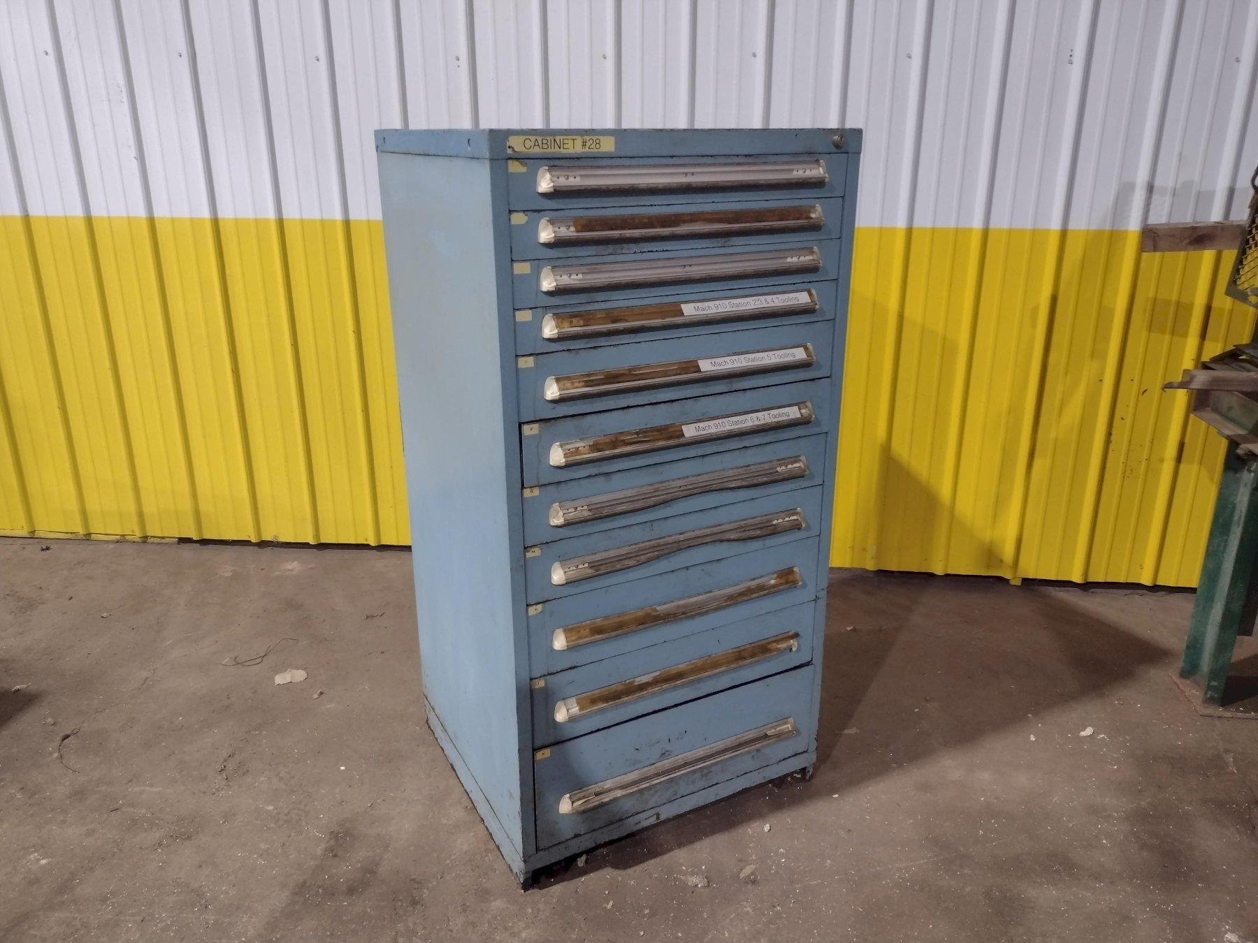 11 DRAWER STANLEY VIDMAR BLUE TOOL STORAGE CABINET 30" X 29.5" X 59"H : YOBRO 26150