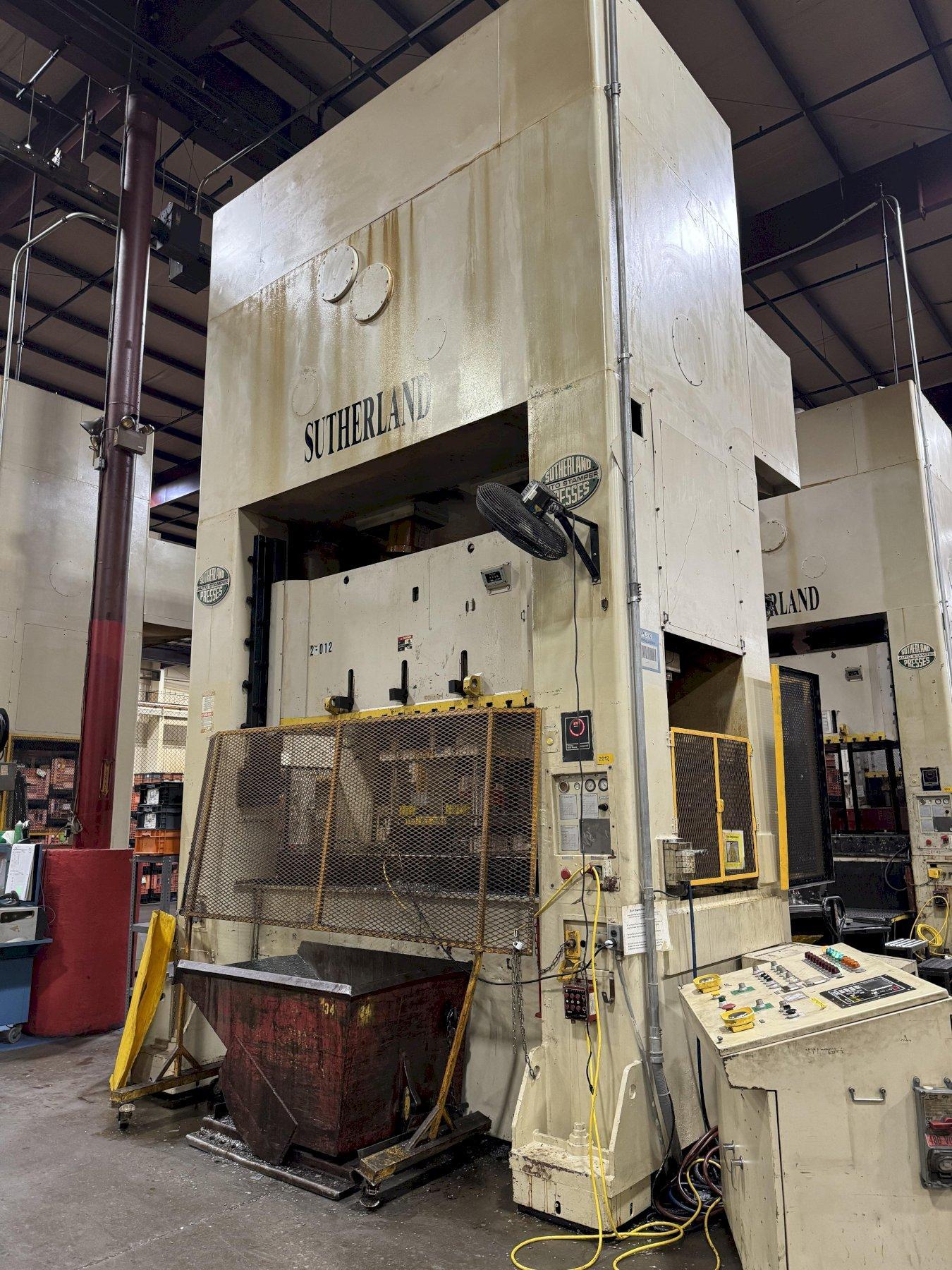 300 TON SUTHERLAND SP2-D-30096-48-16  STRAIGHT SIDE DOUBLE CRANK PRESS(5 PRESS TANDEM LINE) STOCK # 1225524