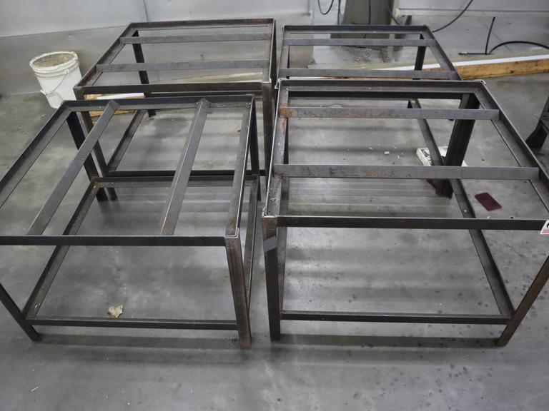 Welded Angle Iron Steel Work Platforms (4pcs) 32" x 32" x 22"- Auction Item