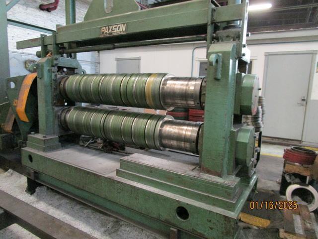 60" x .187” x 50,000# Chicago/Paxson Loop Slitting Line with 2 Heads