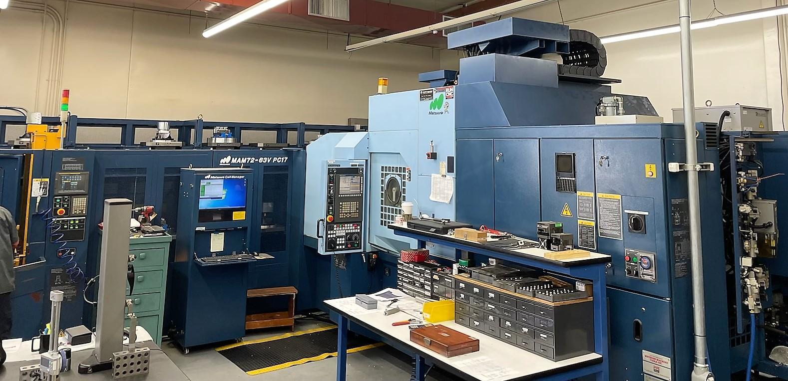Matsuura MAM72-63V PC-17 APC System CNC 5-Axis VMC 2005, with: 17 Pallets, 5th Axis, Through Spindle Coolant, Rigid Tapping, and Laser Tool Measure.