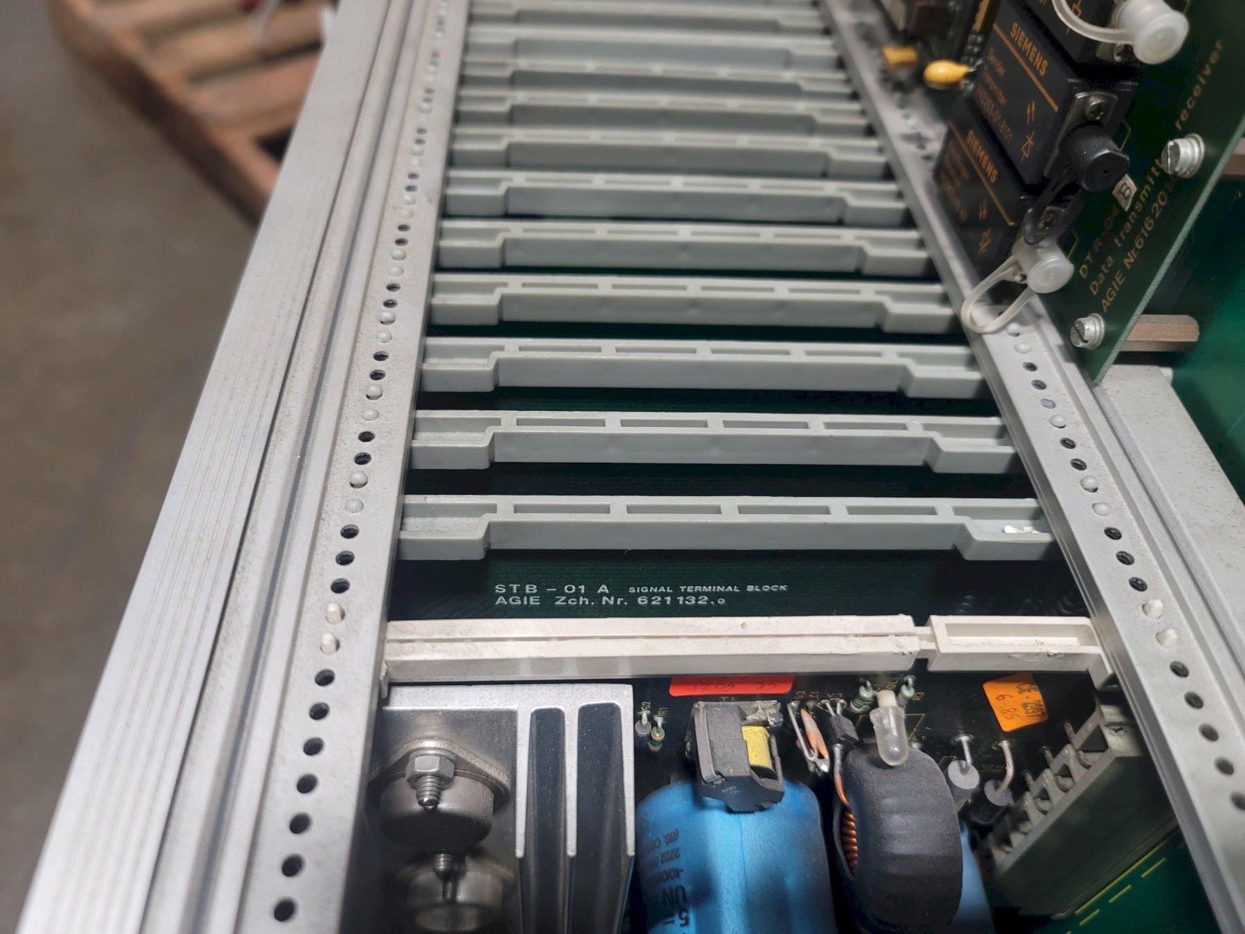 AGIE NR 616011 3 BACK BOARD BAB-01 B WITH TERMINAL SIGNAL BLOCK BOARDS STB-01 A