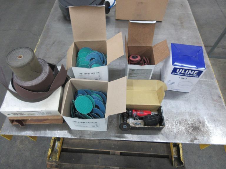 Rolls of Sandpaper, 2in/3in Sanding Discs, Right Angle Die Grinder, Respirator Paper Masks- Auction Item
