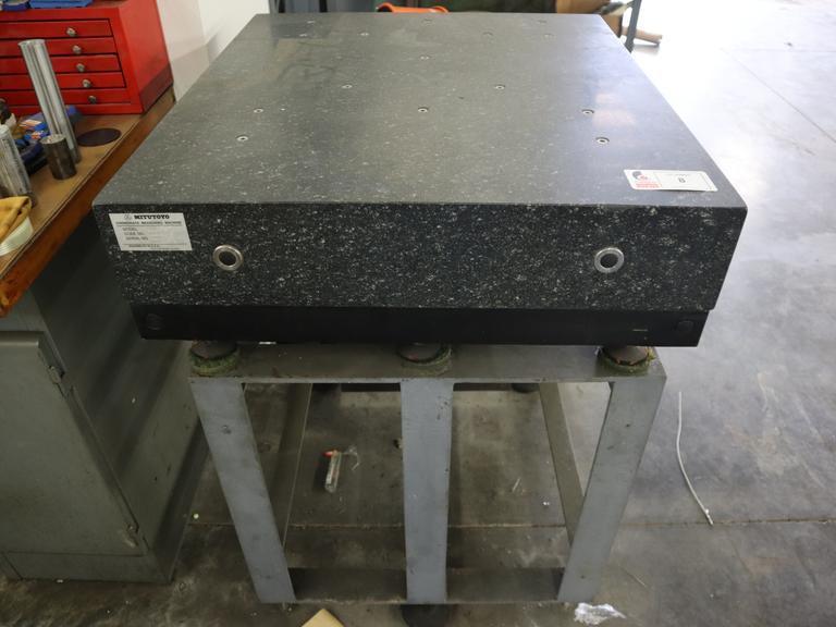 MItutoyo Granite Surface Plate with Stand, 29.5" x 33.5" x 8/25" Granite- Auction Item