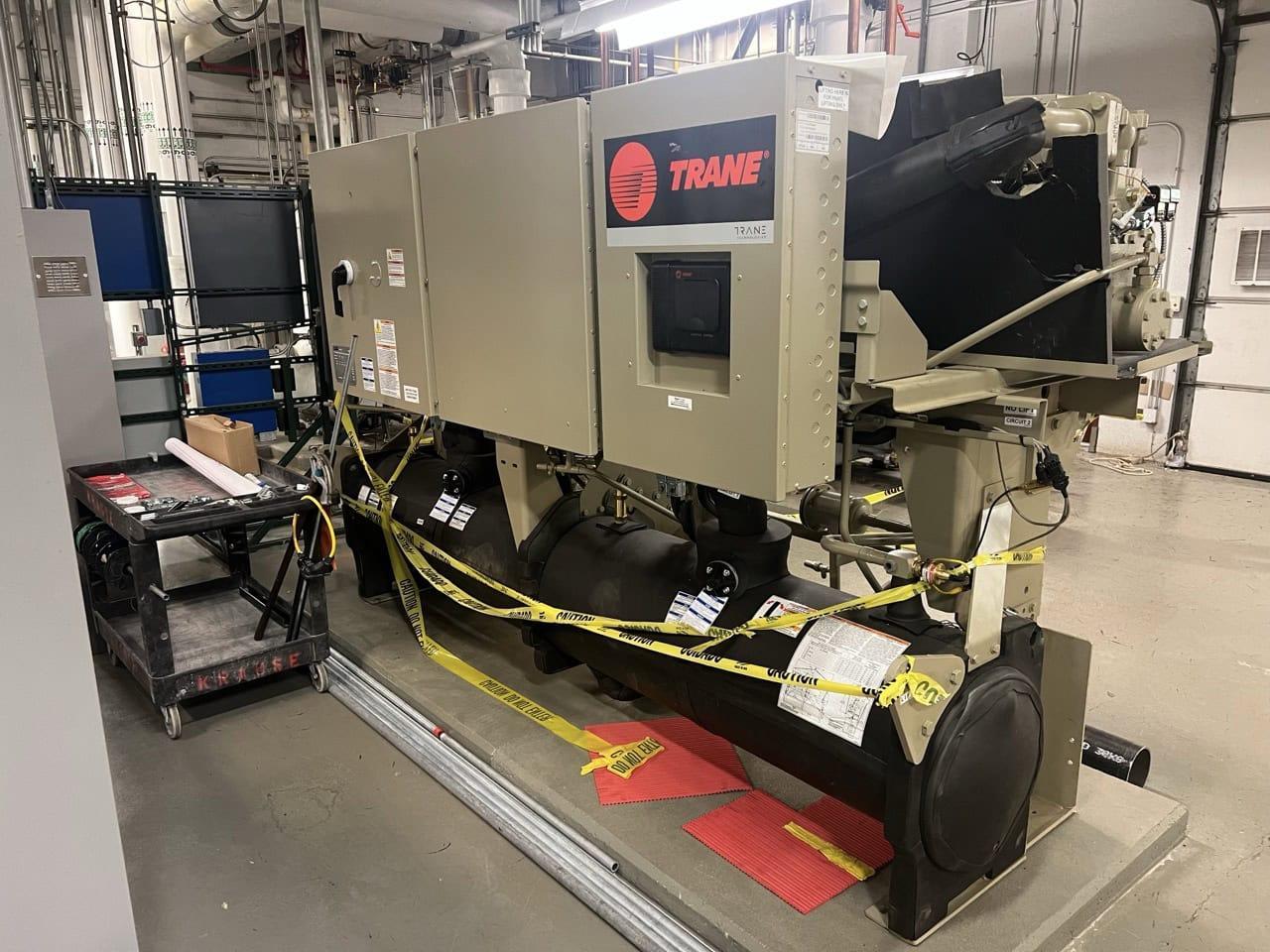 160 Ton Trane RTUD High Efficiency Rotary Indoor Chiller, 2022