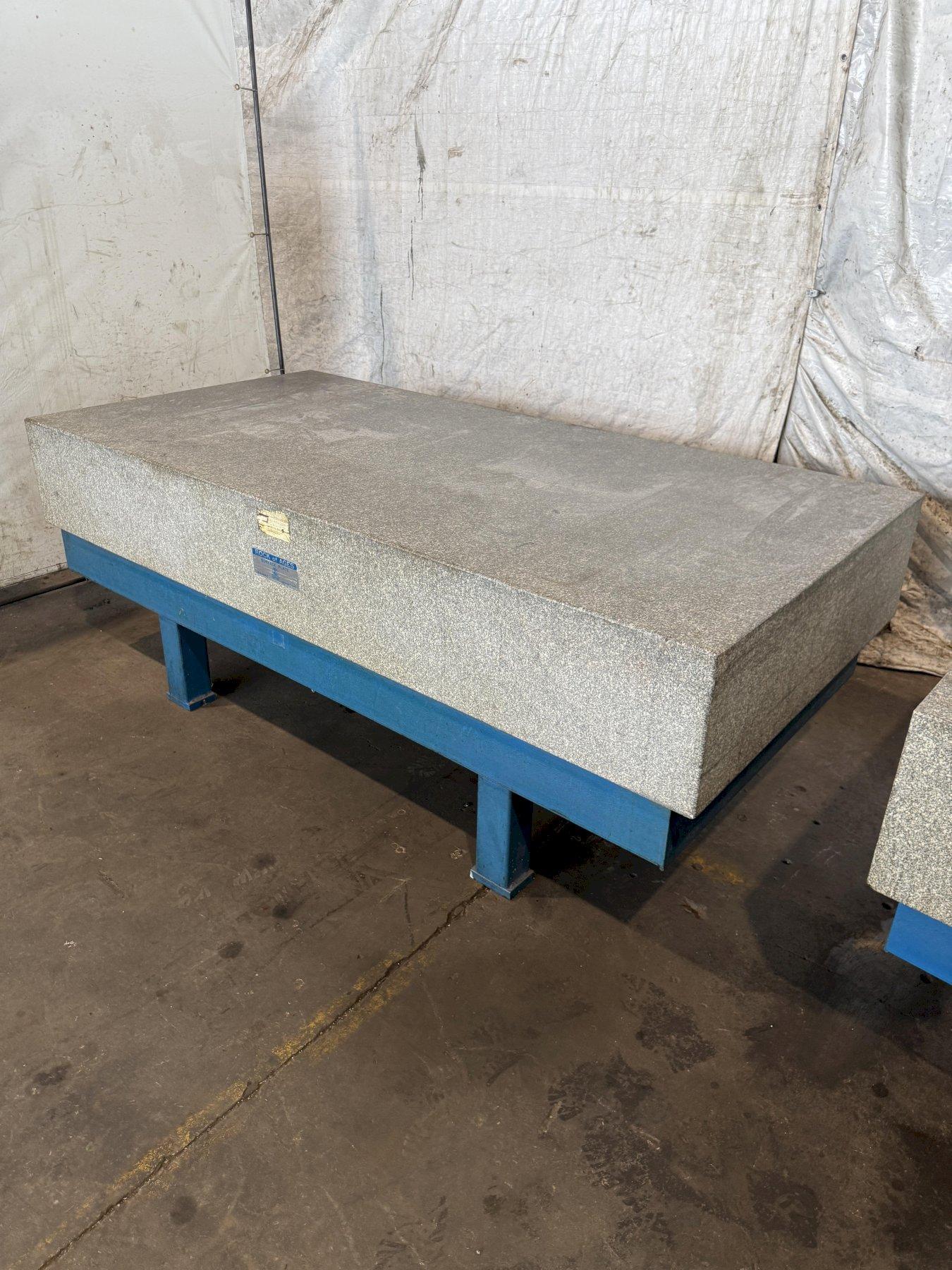48" X 96" X 14" ROCK OF AGES GRANITE SURFACE PLATE W/ STAND. STOCK # 0756326