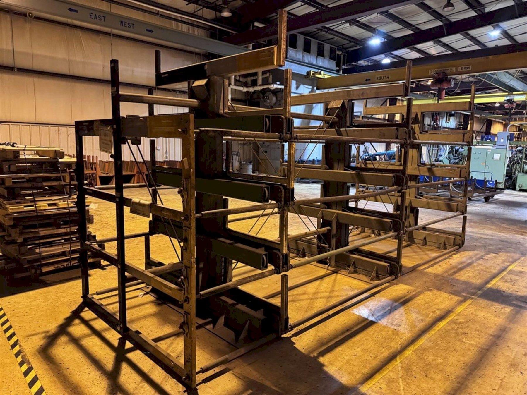 STEEL STORAGE SYSTEM 4T-3G-30X12R-20' RETRACTABLE ARM STOCK RACK. STOCK # 1109725
