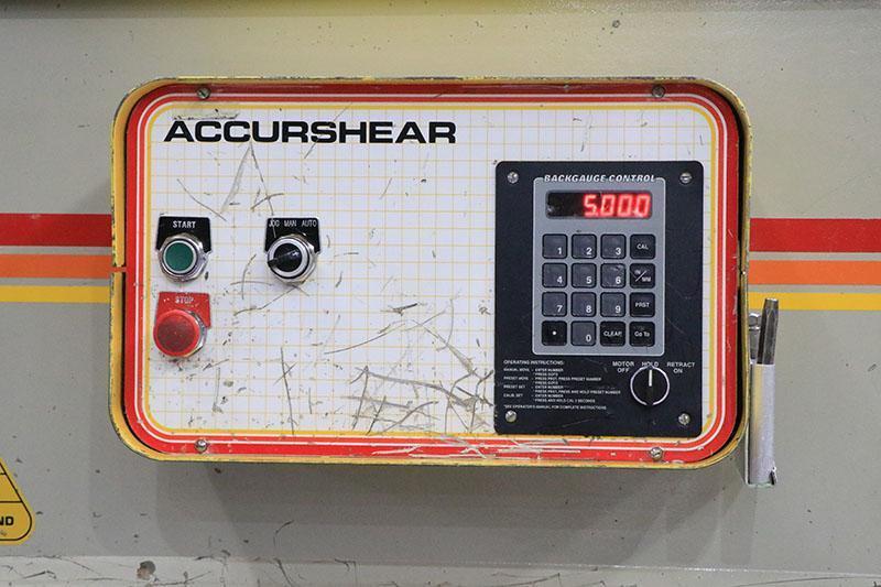 1/4" x 10' ACCURSHEAR HYDRAULIC POWER SHEAR MODEL: 625010
