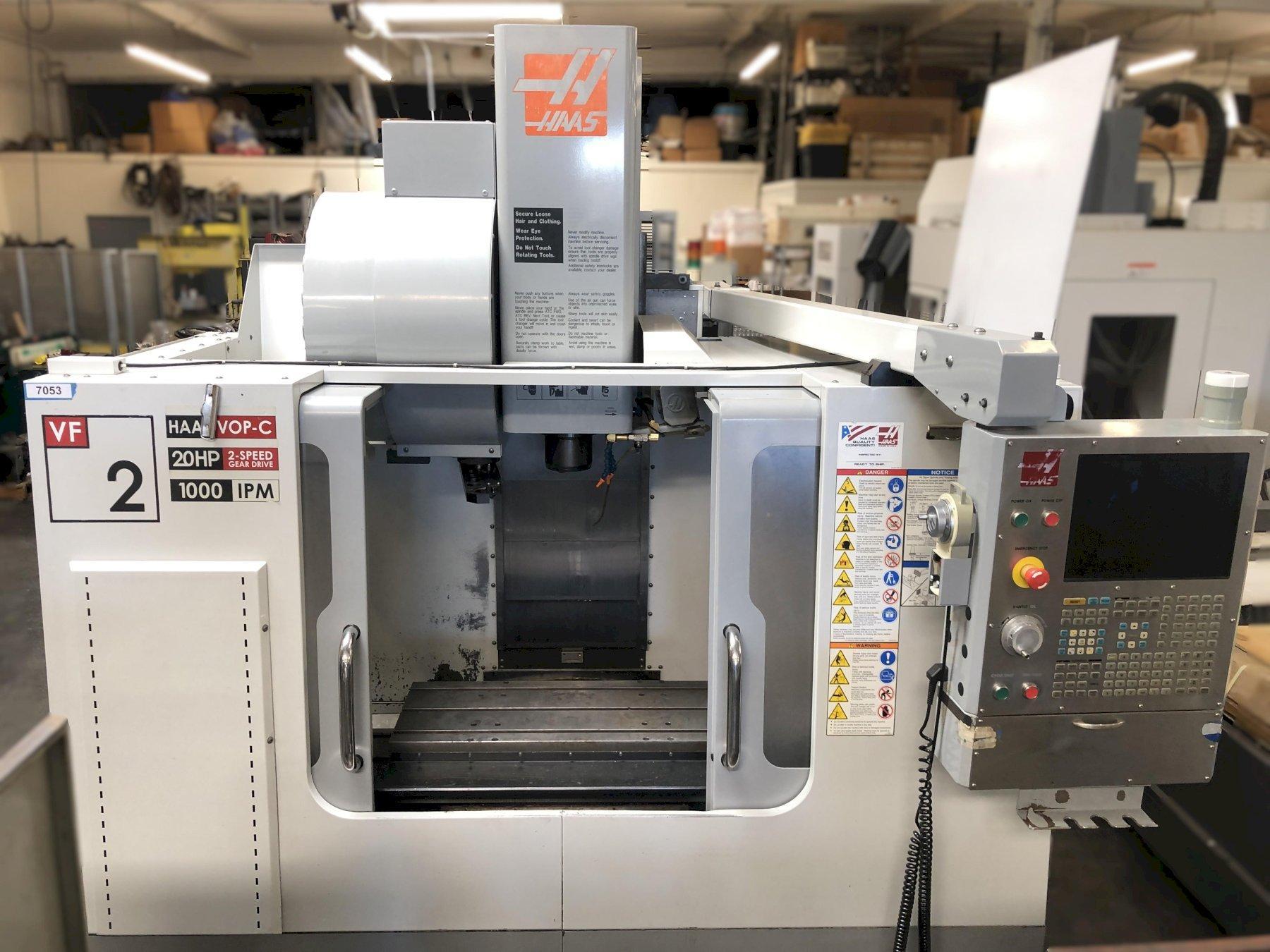 Haas VF-2B Vertical Machining Center 2007 With 2 Speed Gear Box, Rigid Tap, Remote Hand Jog, P-Cool, Hil, 4th Axis Ready, 10,000 RPM Spindle, Chip Auger