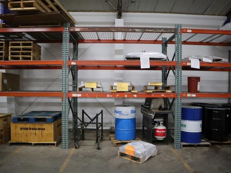 Pallet Racking Teardrop Style 107" x 42" x 120"H with 3 Shelves and Wire Decking - NO CONTENTS- Auction Item