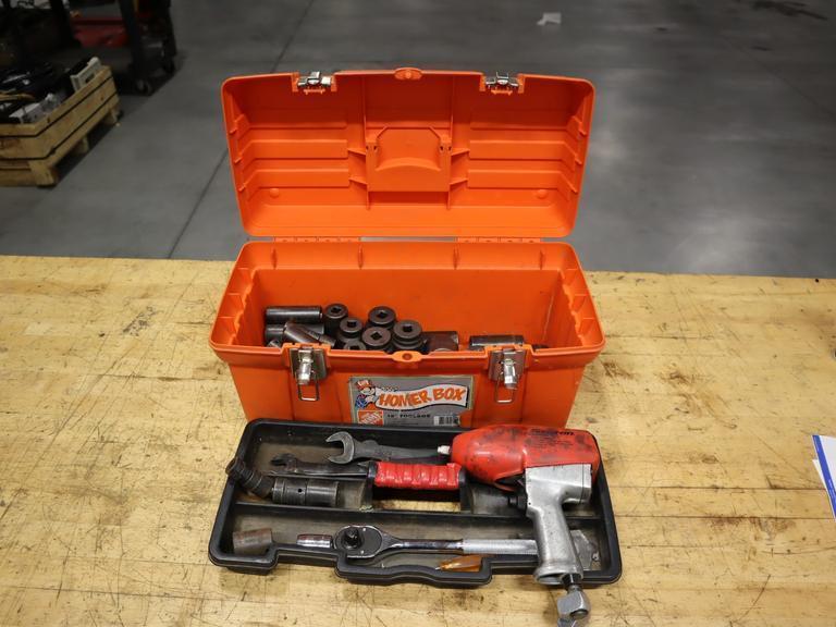 Snap-On 1/2" Pneumatic Impact Wrench w/ Sockets & Tool Box- Auction Item