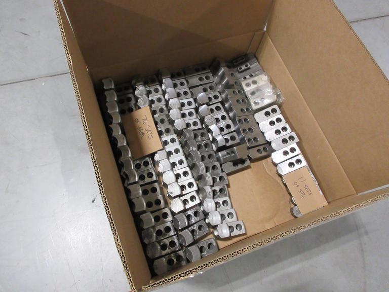 Steel and Aluminum Soft Jaws – 1.5MM X 60 Serrated for 8″ 3-Jaw Chucks, (11) Sets of Steel, (76) Sets of Aluminum- Auction Item