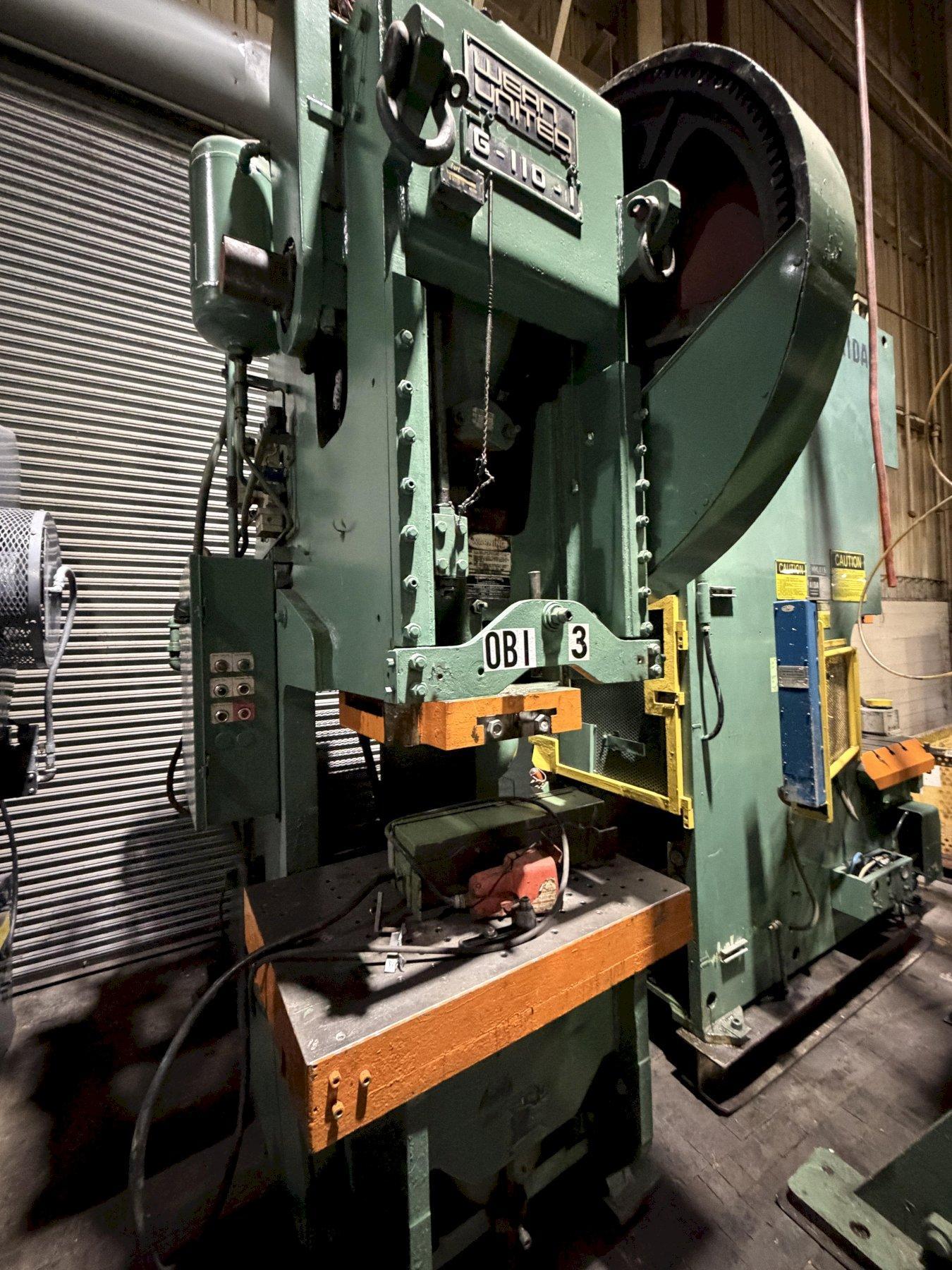110 TON WEAN UNITED G-110-1 OBI PRESS. STOCK # 0327226