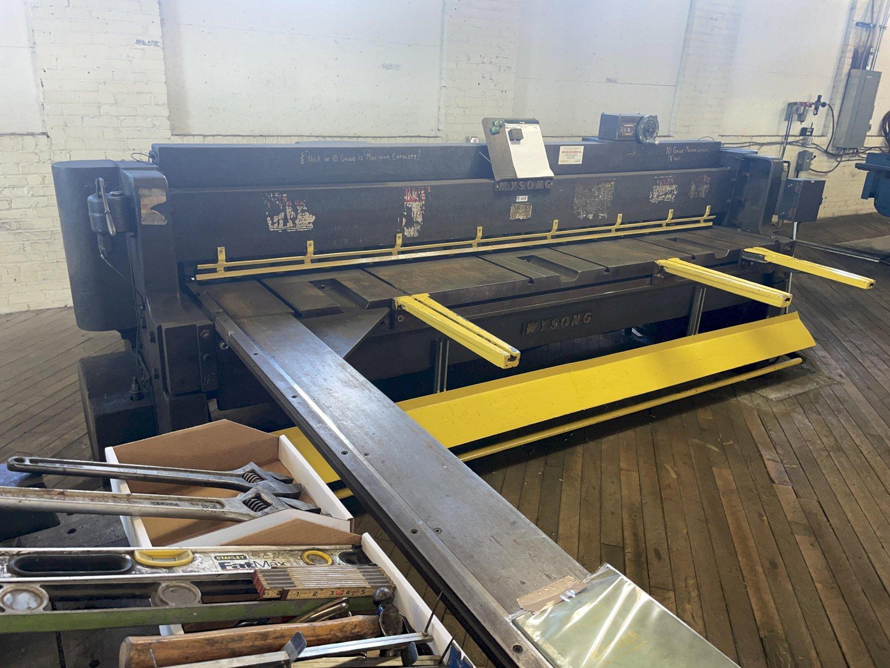 Wysong 10' x 10 Gauge Power Squaring Shear, Mdl. 1010-RD