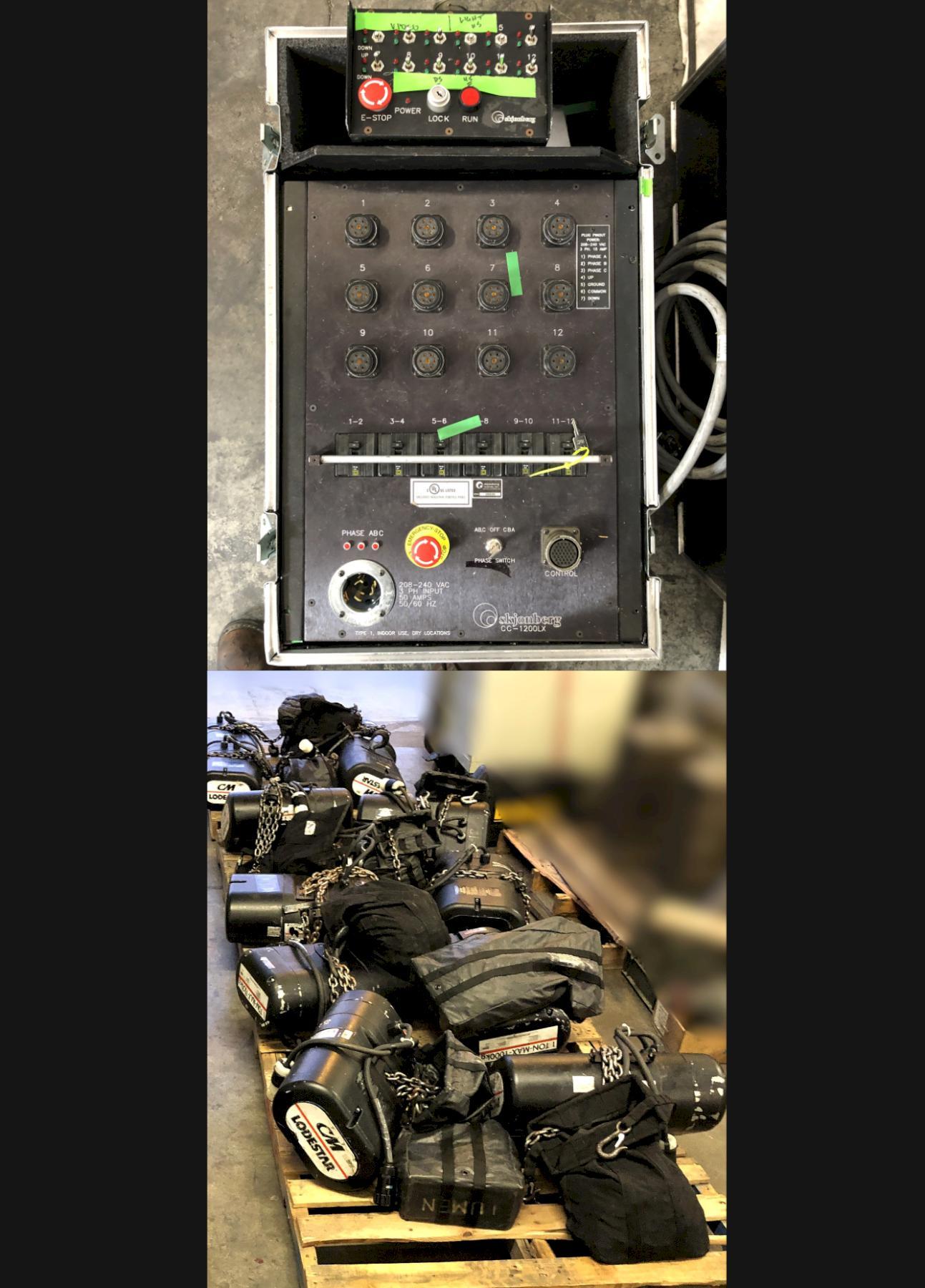 Skjonberg 12-Way Channel Hoist Controller CC-1200LX including 1-Ton Hoists (qty 12)
