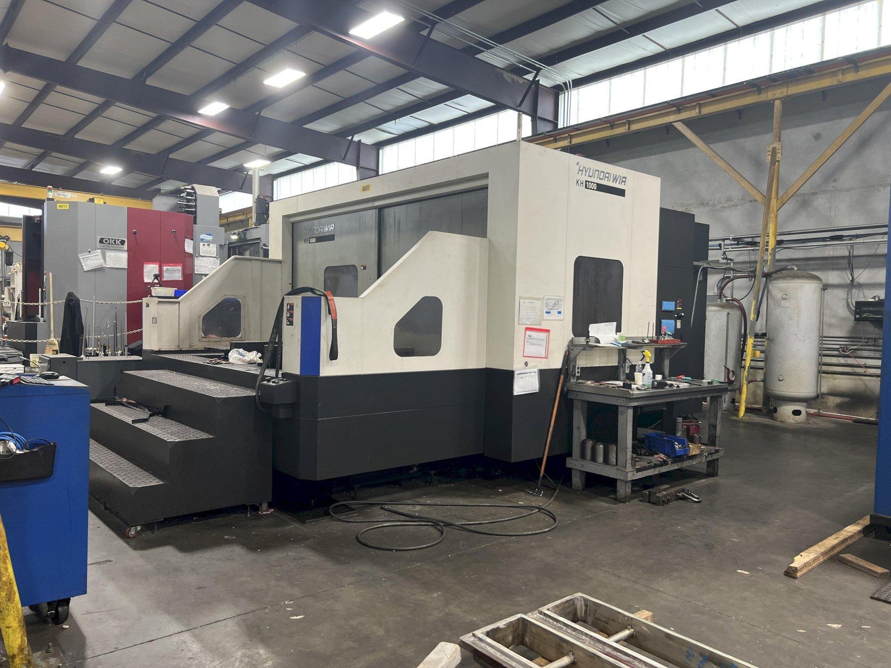 Hyundai Wia #KH1000, CNC horizontal machining center, 82.6" X, 53.1" Y, 55.1" Z, 8000 RPM, 35 HP, CT50, Fanuc, 2010 - LOW PRICE