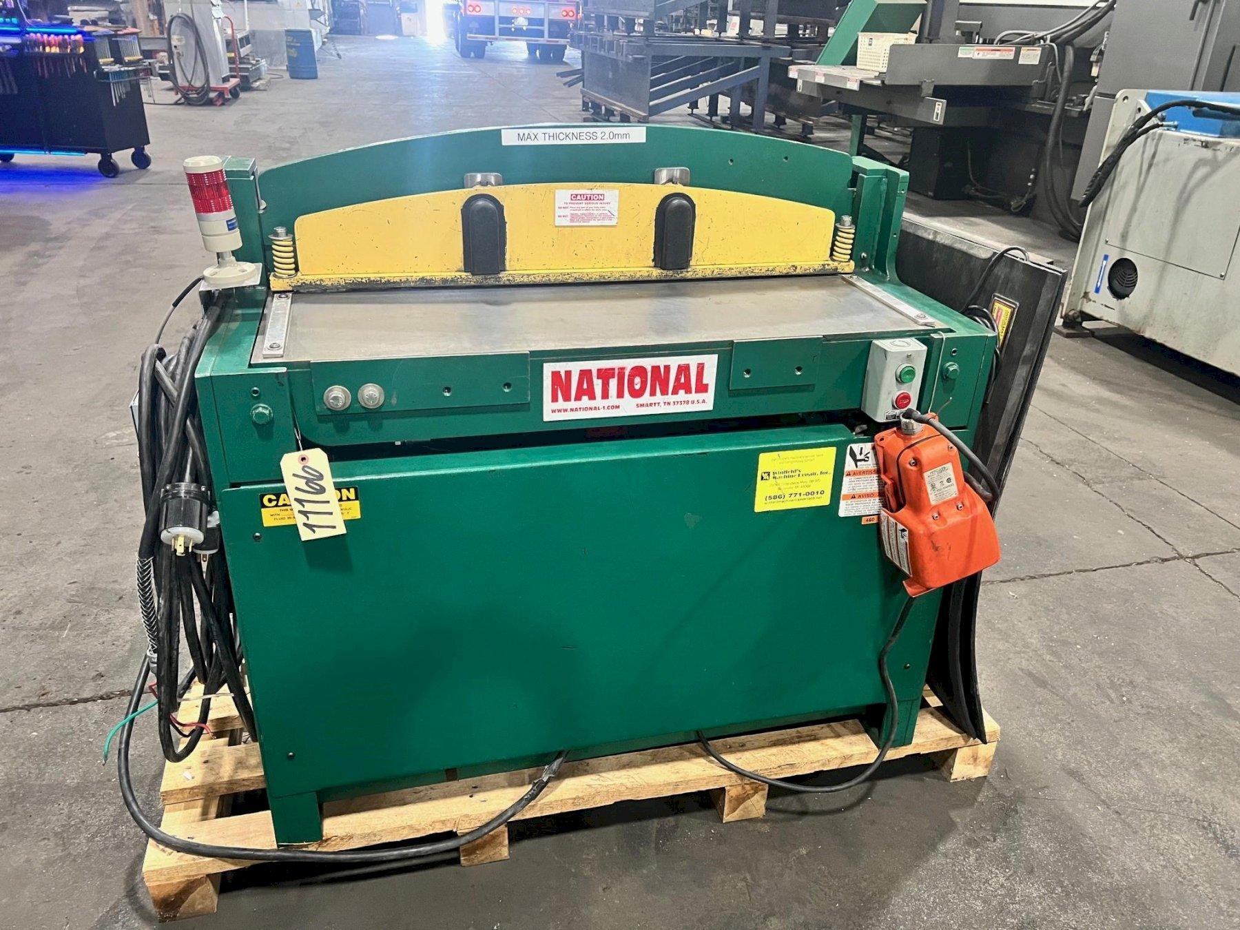 USED NATIONAL MODEL NH-3612 HYDRAULIC SHEAR 36" X 12 GAUGE, Stock# 11166, Year: 2018