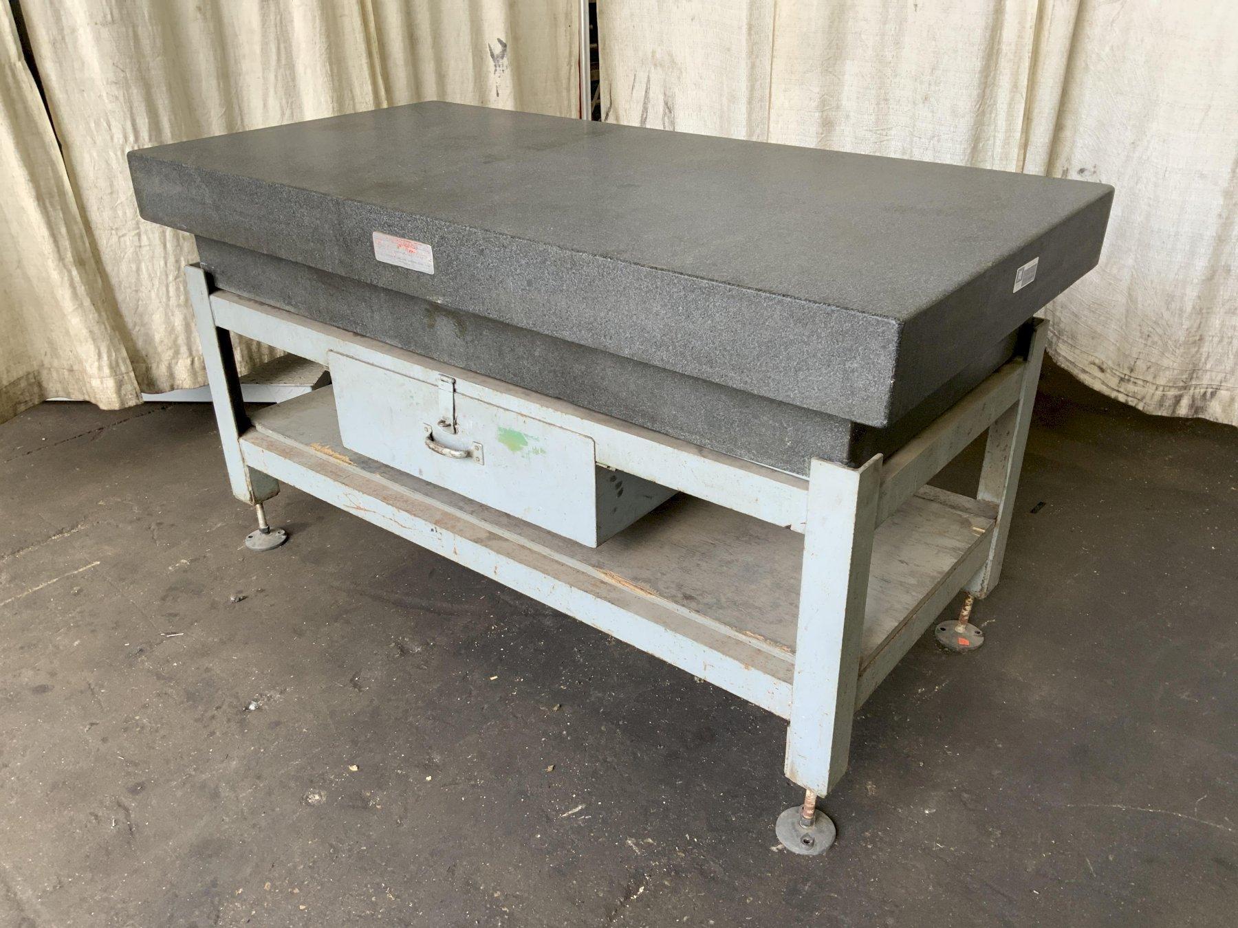 36" X 72" PRATT AND WHITNEY BLACK GRANITE SURFACE PLATE W/ STAND: STOCK #81387