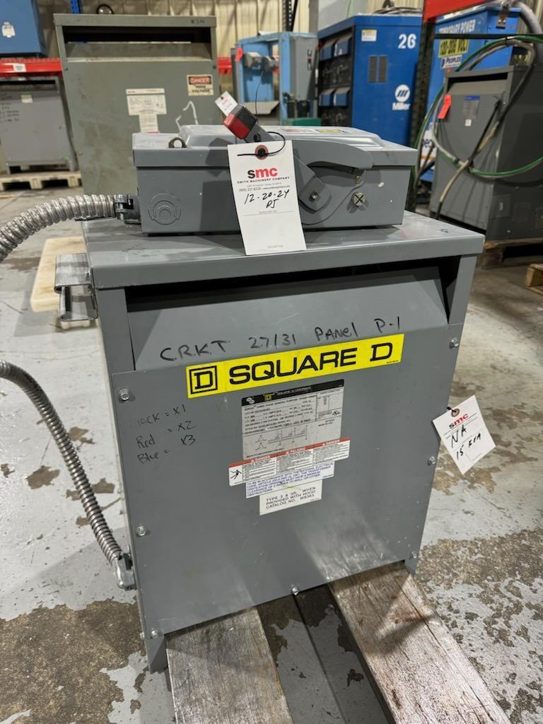 1 - PREOWNED SQUARE D 15 KVA TRANSFORMER, MODEL #: EE15T3010H, S/N: 32733-16712-001