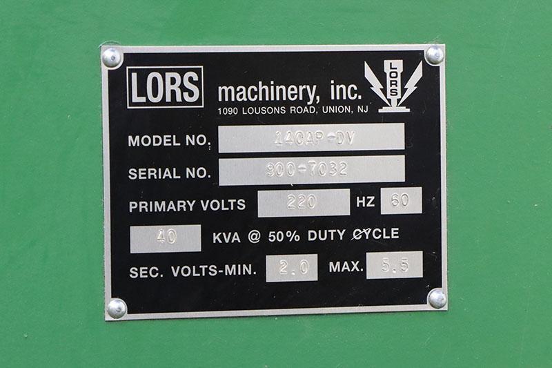 40 KVA LORS PRESS TYPE SPOT WELDER, MODEL: 140-AP-DV