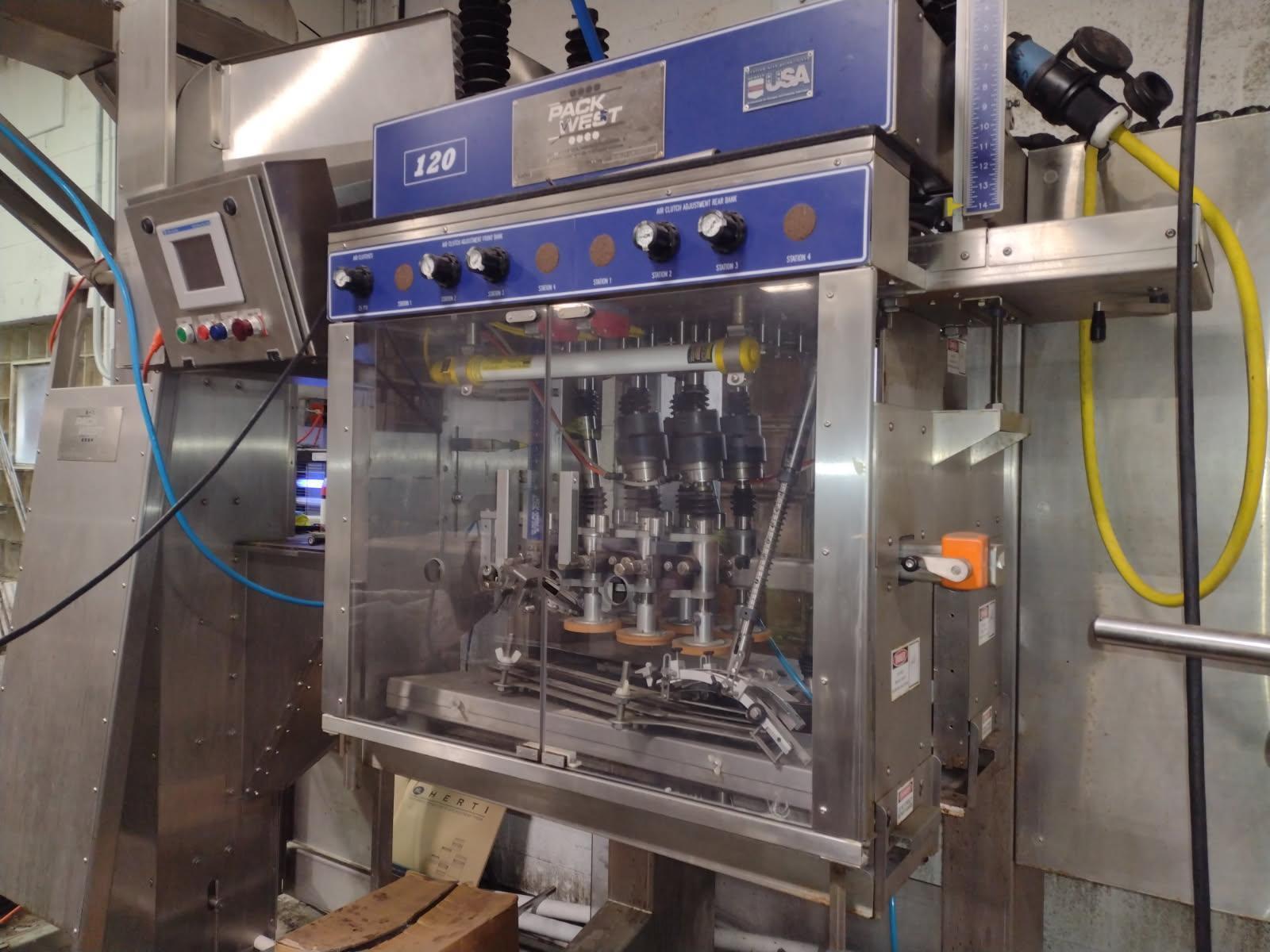 Pack West 120 Inline Capper with #7+2 Vertical Cap Elevator – Complete Automatic Bottle Capping System
