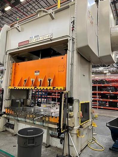 400 ton Niagara SC2-400-120-60 Straight Side Mechanical Metal Stamping Press, New 1986 Rebuilt in 2019