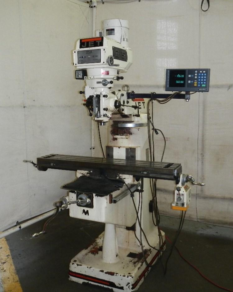 9" x 49" JET Vertical Milling Machine Model JTM-4VS,  3 HP