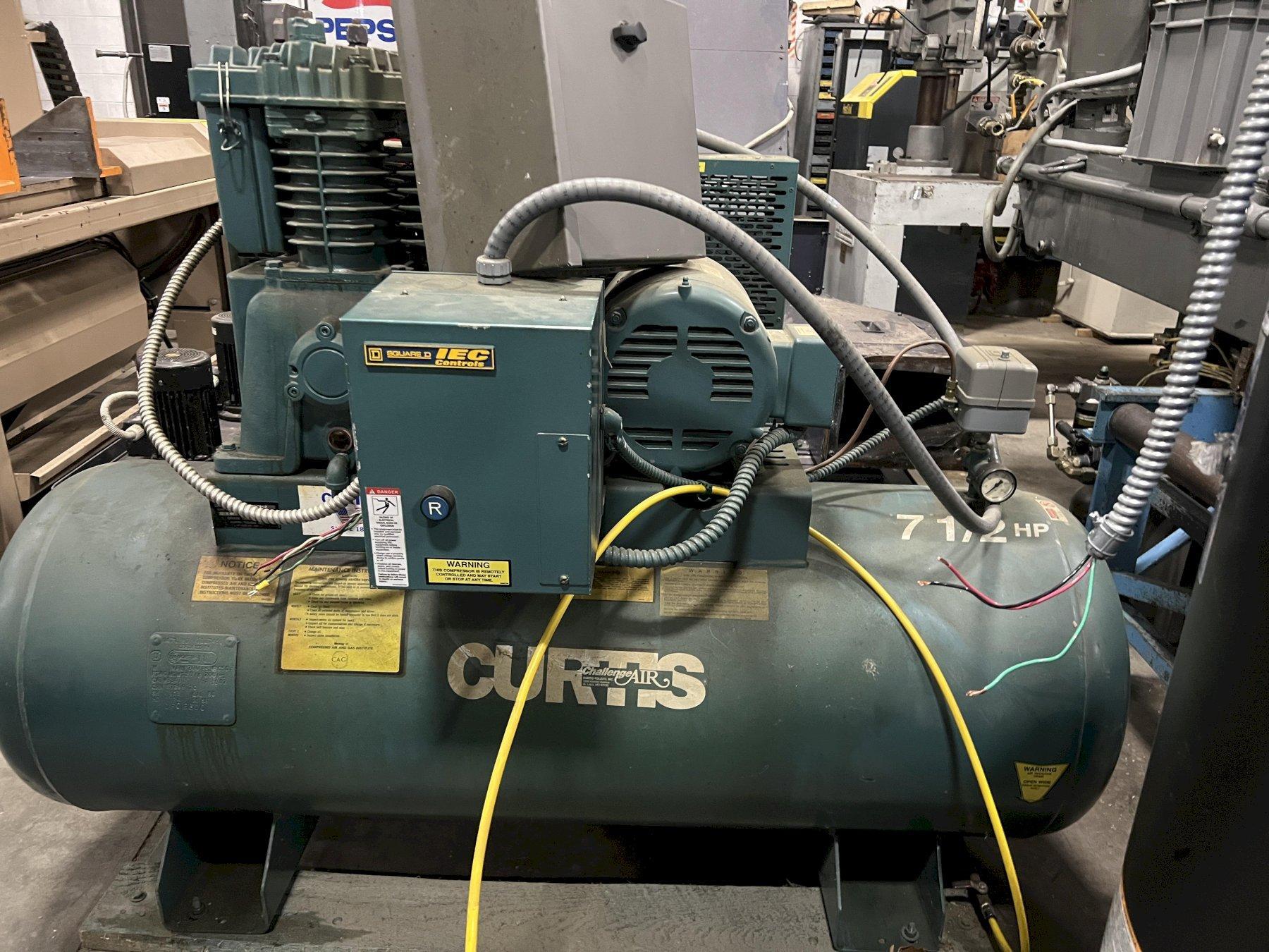 CURTIS CHALLENGE AIR MODEL E-57 TWO STAGE AIR COMPRESSOR, 7.5 HP,