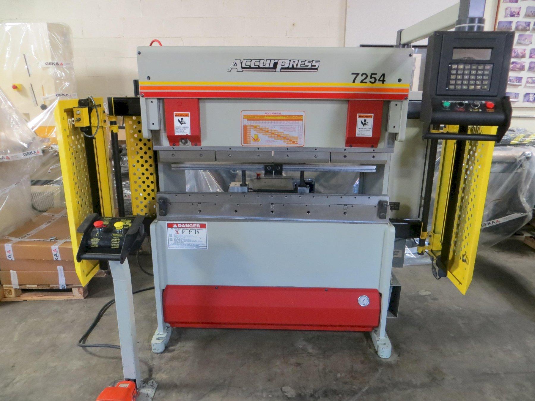 25 ton x 4 ft., Accurpress CNC Hydraulic Press Brake Model 7254